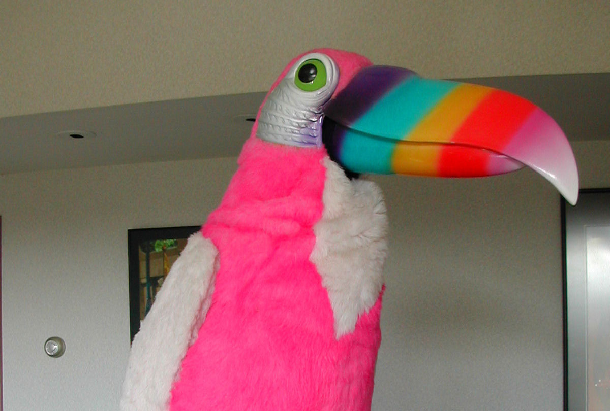 Animatronic toucan character available for sale at Advanced Animations.